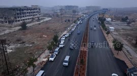 DRONE - Syrian families return to Aleppo neighborhoods after security operations