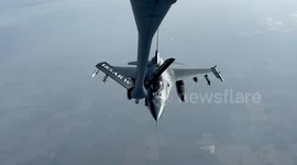 US: F-35A Lightning II Refueled Mid-Air Over Rocky Mountains