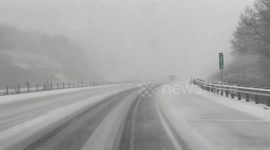 US: Blizzard Hits I-99 South Of Altoona Creating Near-Whiteout Conditions