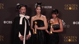 UNCAPTIONED: KPop Demon Hunters' EJAE delivers powerful speech at 2026 Golden Globes