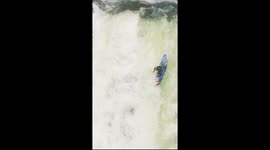 Daredevil kayaker descends 70ft waterfall in Brazil