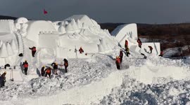 China: Winter tourism craze heats up demand for snow sculptors in China