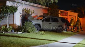 US, Los Angeles: Avocado Heights Vehicle Crashes Into Side Of House