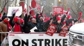 UNCAPTIONED: NYC Nurses Strike Across Major Hospitals, Demand Safer Conditions