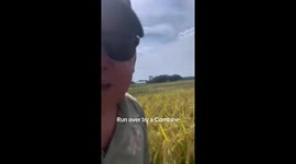 Country Boy Gets Run Over by a Combine