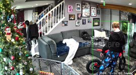 Kid Rides New Ebike Up the Wall Inside