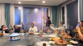 Hot pot gathering meets freezing outdoor air in Guangdong, China