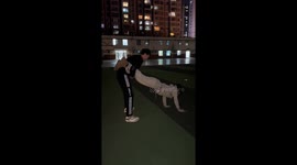 Friends spin in human propeller in Hebei, China