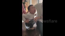 China: Chinese child became trapped inside a toy bucket during playtime at home
