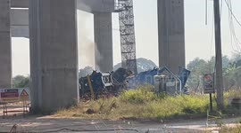 Passengers killed and dozens injured when crane collapses ontro train carriage