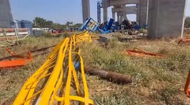 Crane collapses onto train kills 22 and injures at least at least 80 passengers