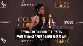 Teyana Taylor received flowers from Beyoncé after Golden Globes win