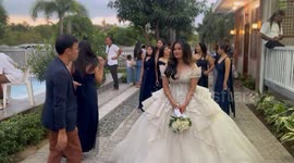Unexpected bouquet catch steals the moment in Bacolor, Pampanga, Philippines