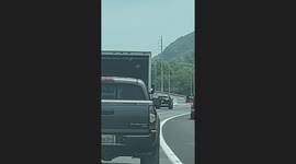 Open Door On A Moving Van