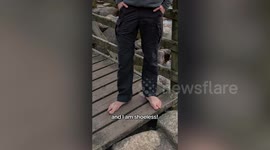 Man walking entire length of Europe - completely barefoot