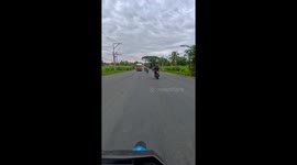 Tricycle loses control on a roadside in Batangas, Philippines