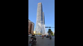 Drone carrying fire hose reaches 18th floor during high-rise drill in China