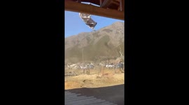 Tents picked up as wind rips through campsite in Japan