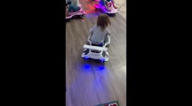 Girl Can't Stop Spinning On Drift Cart