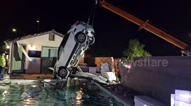 Car Crashes Through Wall and Destroys Backyard
