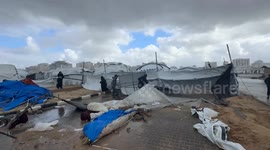 Severe cold and storms challenge displaced Palestinians in Gaza