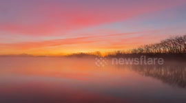 Spain: Winter Dawn Transforms Lake Banyoles Into A Festival Of Colors