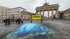 Greenpeace activists rally in Berlin in support of BBNJ agreement