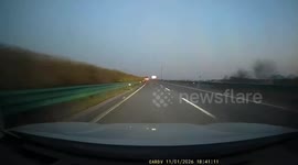 Multi-vehicle collision during evening traffic on highway, Guangxi, China