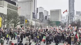 Iranian Canadians rally outside U.S. consulate in Toronto, Canada