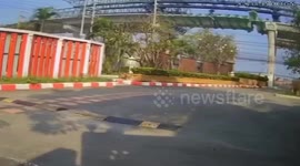 Moment motorway construction crane collapses onto road killing two drivers