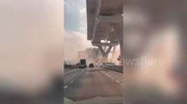 2 dead, 5 injured as construction crane falls onto road in Thailand