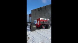Petrolhead takes his real-life F1 car for a spin in the snow in France