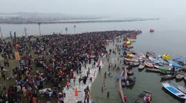 India: Pilgrims Brave Chilling Winters To Take Holy Dip At Magh Mela On Makar Sankranti