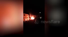 EV Peugeot burst into flames on a driveway prompting fire service to warn drivers