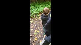 Kids see things we don't... he said there's a man in the tree.  Husband says it's Predator.  Either way, we aren't staying to find out.