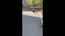 Mother and child separated during bike mishap in Hubei, China