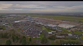 East Midlands Airport: Stunning Drone's-Eye View  of terminal and planes (4K)