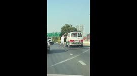 Furious tourist seen hitting car in road rage row in Thailand
