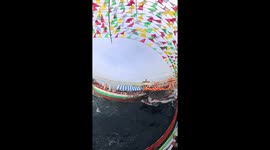 Passengers scream as three ferries come within inches of crashing