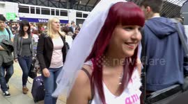 Pre-wedding Antics from a Bride and her Friends with a Doll in Glasgow