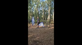 Glamping Fail: Dad & Lad vs. Pop-Up Football Goals!