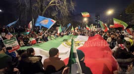 Hundreds of Iranians and supporters continue to protest at Iranian Embassy in London
