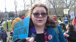 We are home educators, not sex offenders, marching and rallying to protest the Children's Wellbeing and Schools Bill in London, UK.