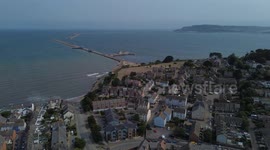 360-degree drone spin over Weymouth Harbour with views of Portland and coastline