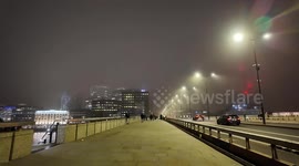 The tallest landmark in London The Shard, vanishes in thick fog on Saturday Night