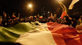 Thousands of Iranians converged on the Iranian embassy in London.