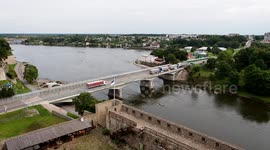 The NATO and Estonian City of Narva is right on the Russian border just 200 metres away!