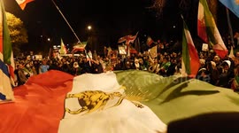 Thousands of Iranians converged on the Iranian embassy in London.