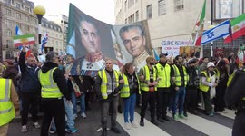 : Anti-Iran protestors allege that BBC News Persian TV is working for the Supreme Leader of Iran, Ayatollahs in London, UK