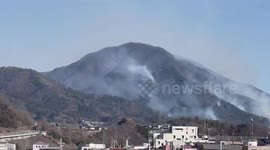 Japan: Uncontained Forest Fire Expands Across Mount Ougiyama in Yamanashi